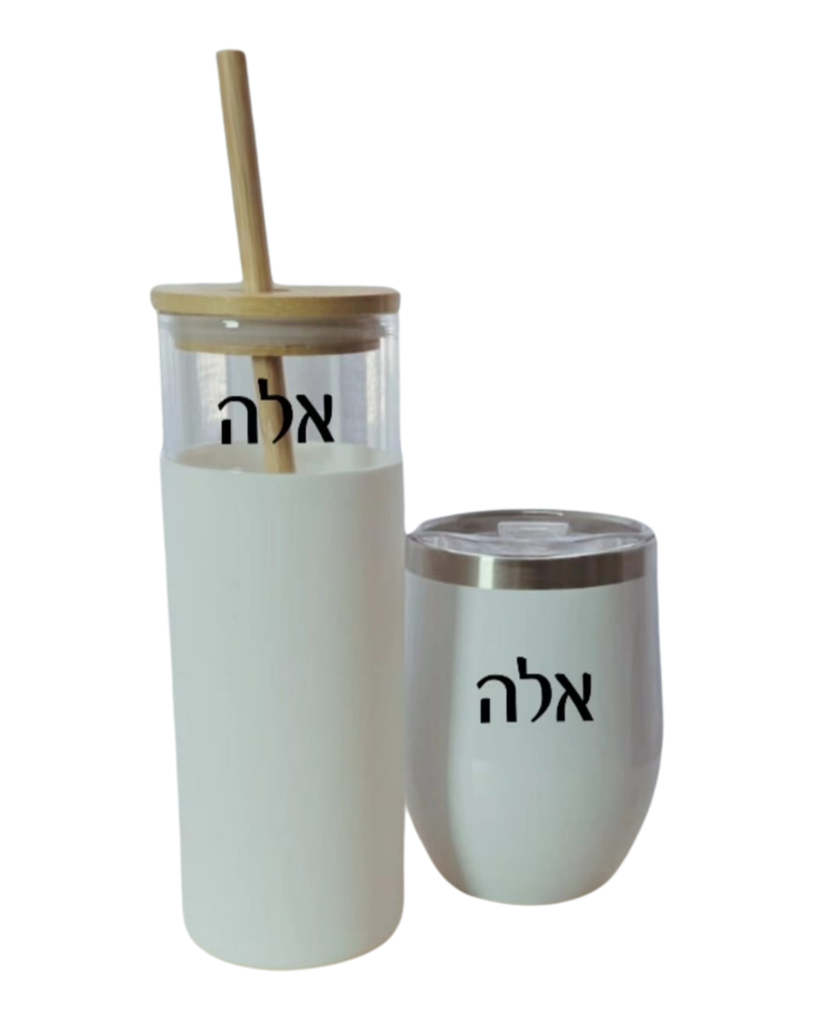 סט כוס תרמית + כוס זכוכית
